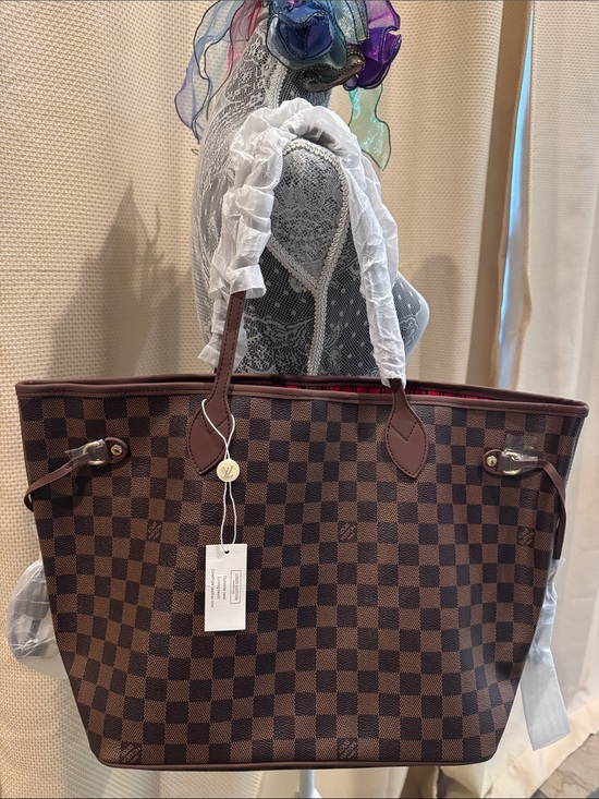 None Handbags - Brown Checker Neverfull